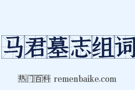 马君墓志组词是什么意思的图片